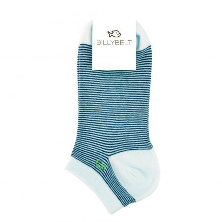 KORTE SOKKEN - GESTREEPT MARINEBLAUW