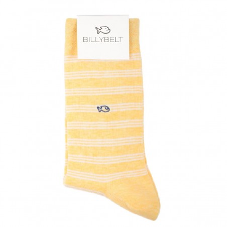 SOKKEN - FIJNE STREPEN GEEL/WIT