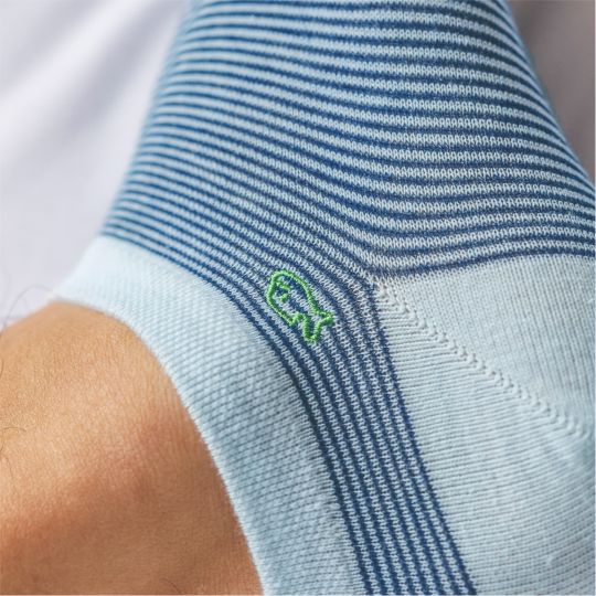 KORTE SOKKEN - GESTREEPT MARINEBLAUW