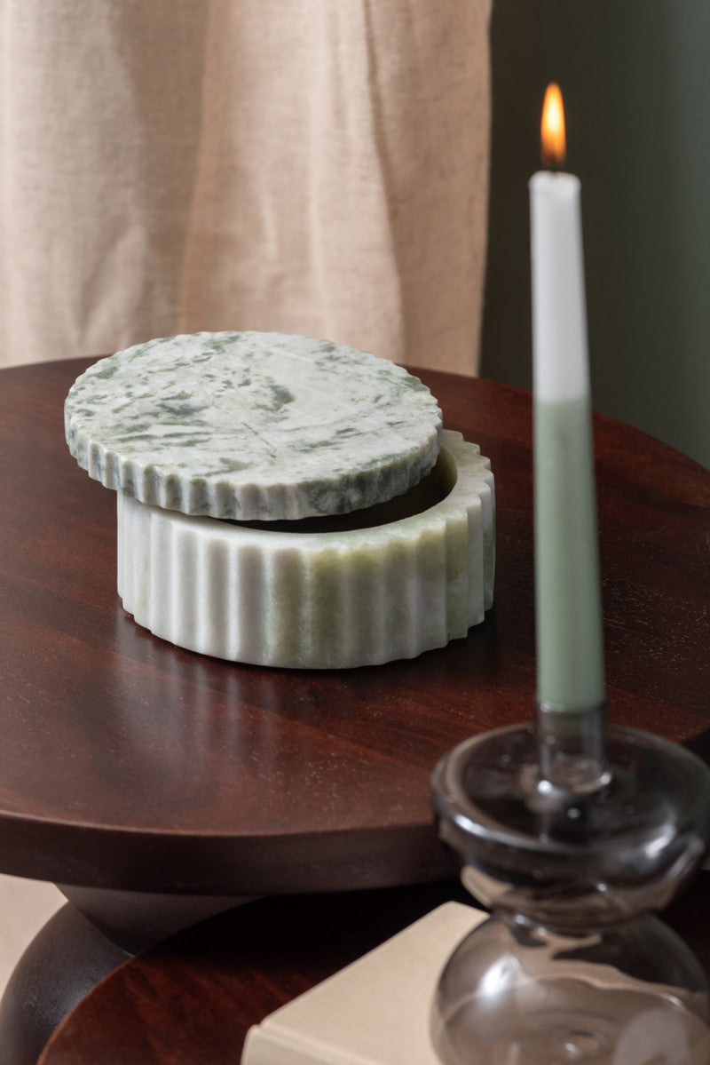 MARMEREN SCHAAL MET DEKSEL - HIMALAYA GROEN