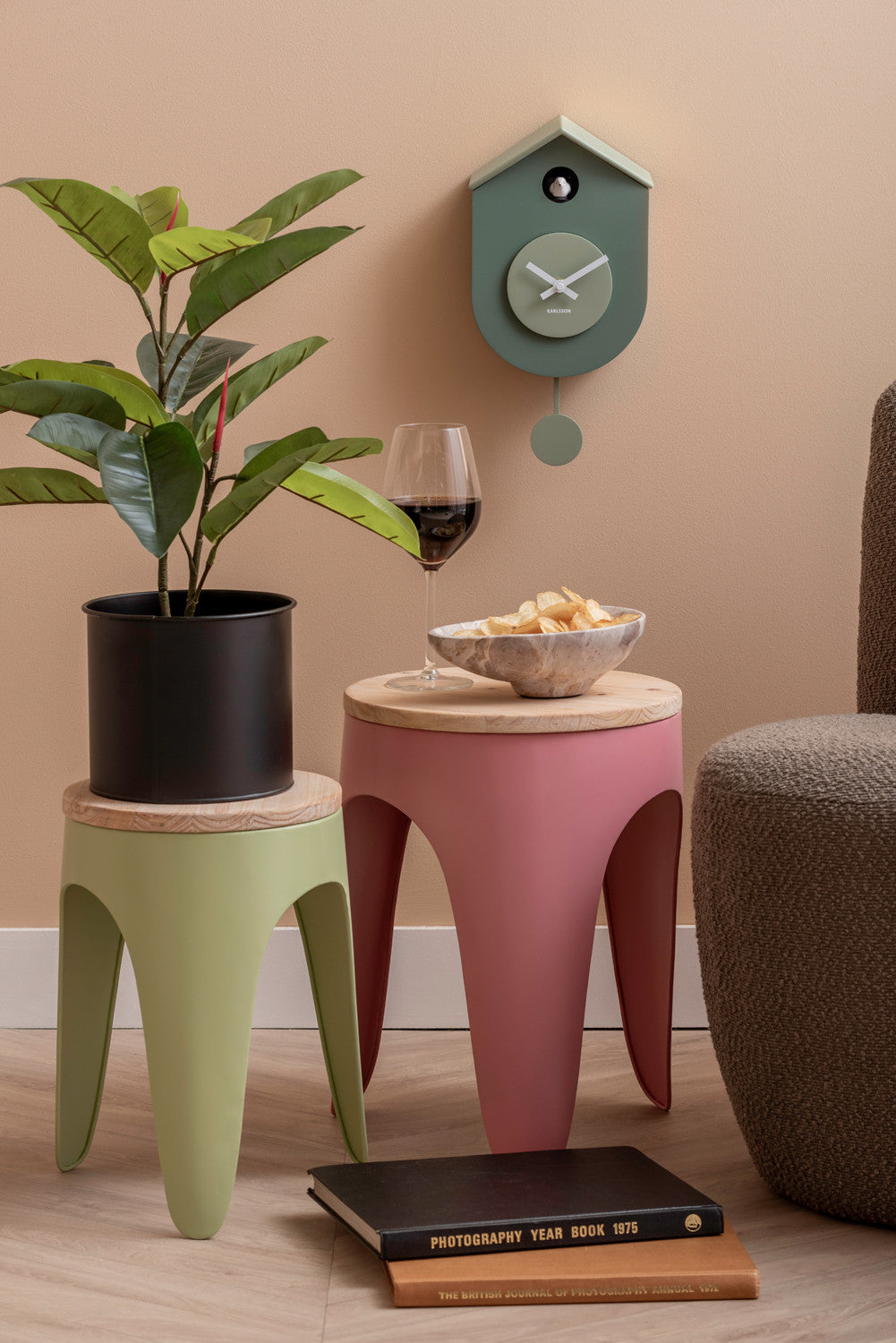 GRATO CUCKOO WANDKLOK - JUNGLE GREEN