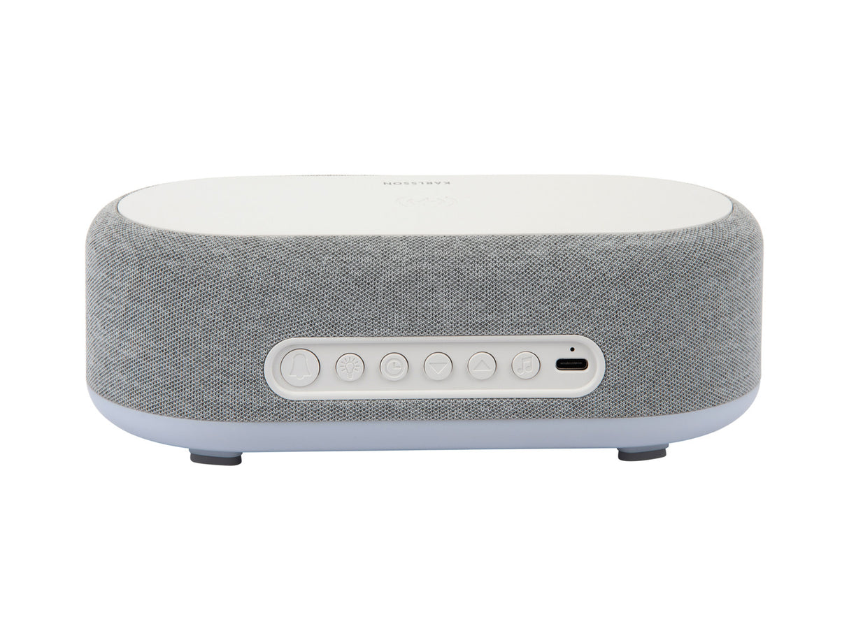 VOGUE ALARM CLOCK + SPEAKER + PHONE CHARGER - GRIJS