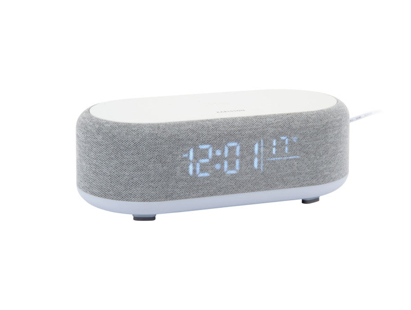 VOGUE ALARM CLOCK + SPEAKER + PHONE CHARGER - GRIJS