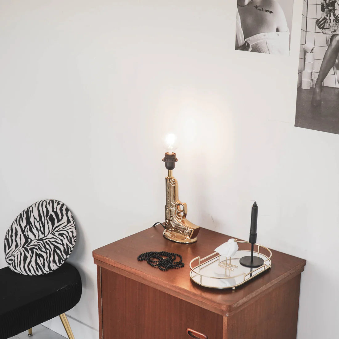 TABLE LAMP GUN - GOLD