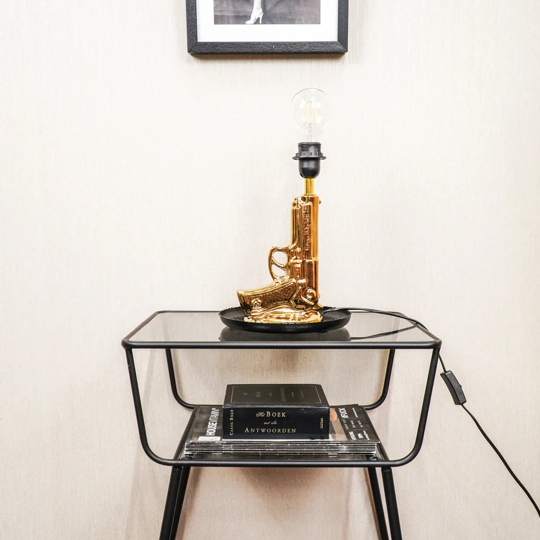 TABLE LAMP GUN - GOLD