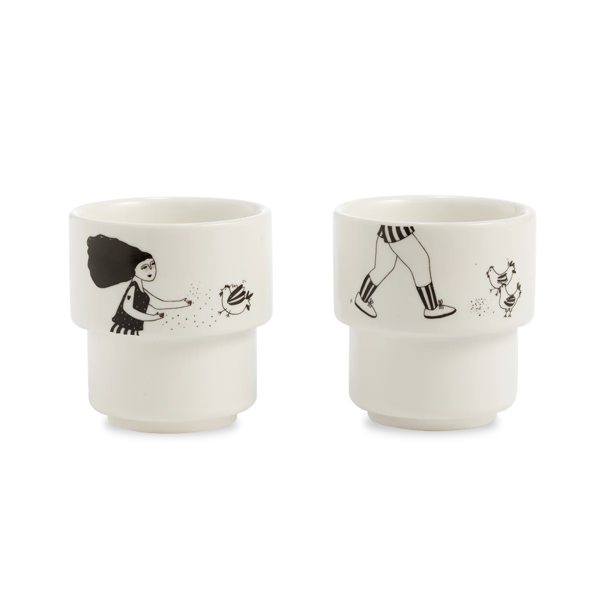 SET VAN 2 EIERDOPJES - FEEDING THE CHICKS