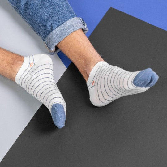 KORTE SOKKEN - WIT/BLAUW