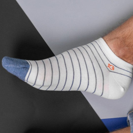 KORTE SOKKEN - WIT/BLAUW