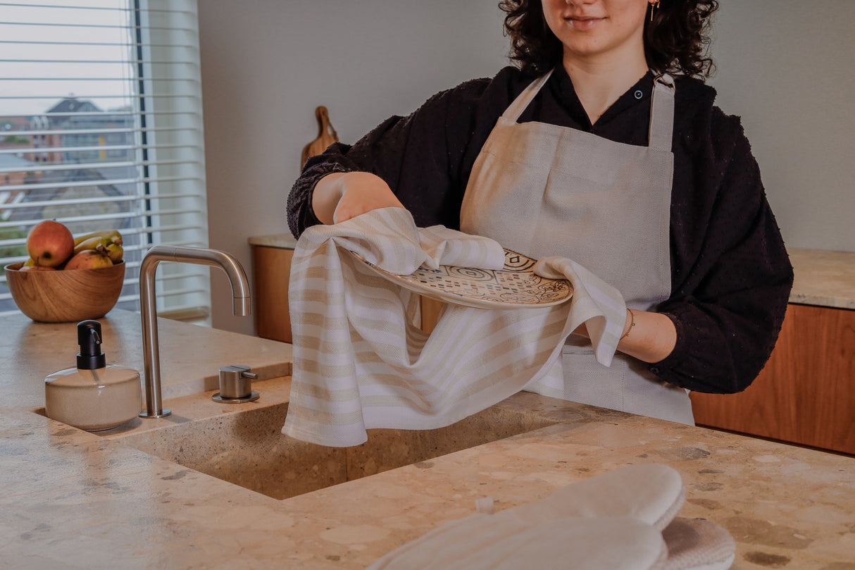 SET/3 KEUKENHANDDOEK MARRA - BEIGE