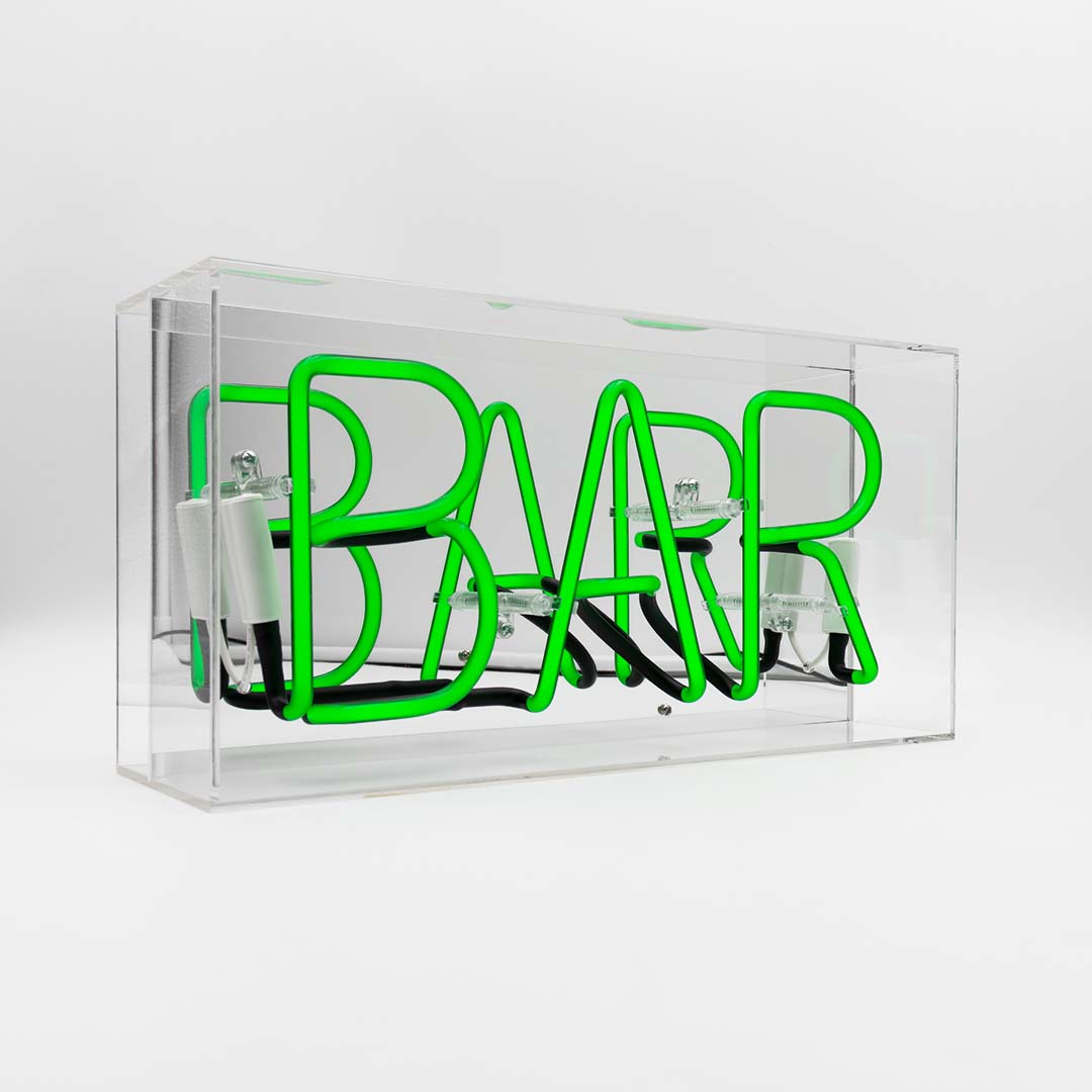 NEON SIGN "BAR" - GREEN