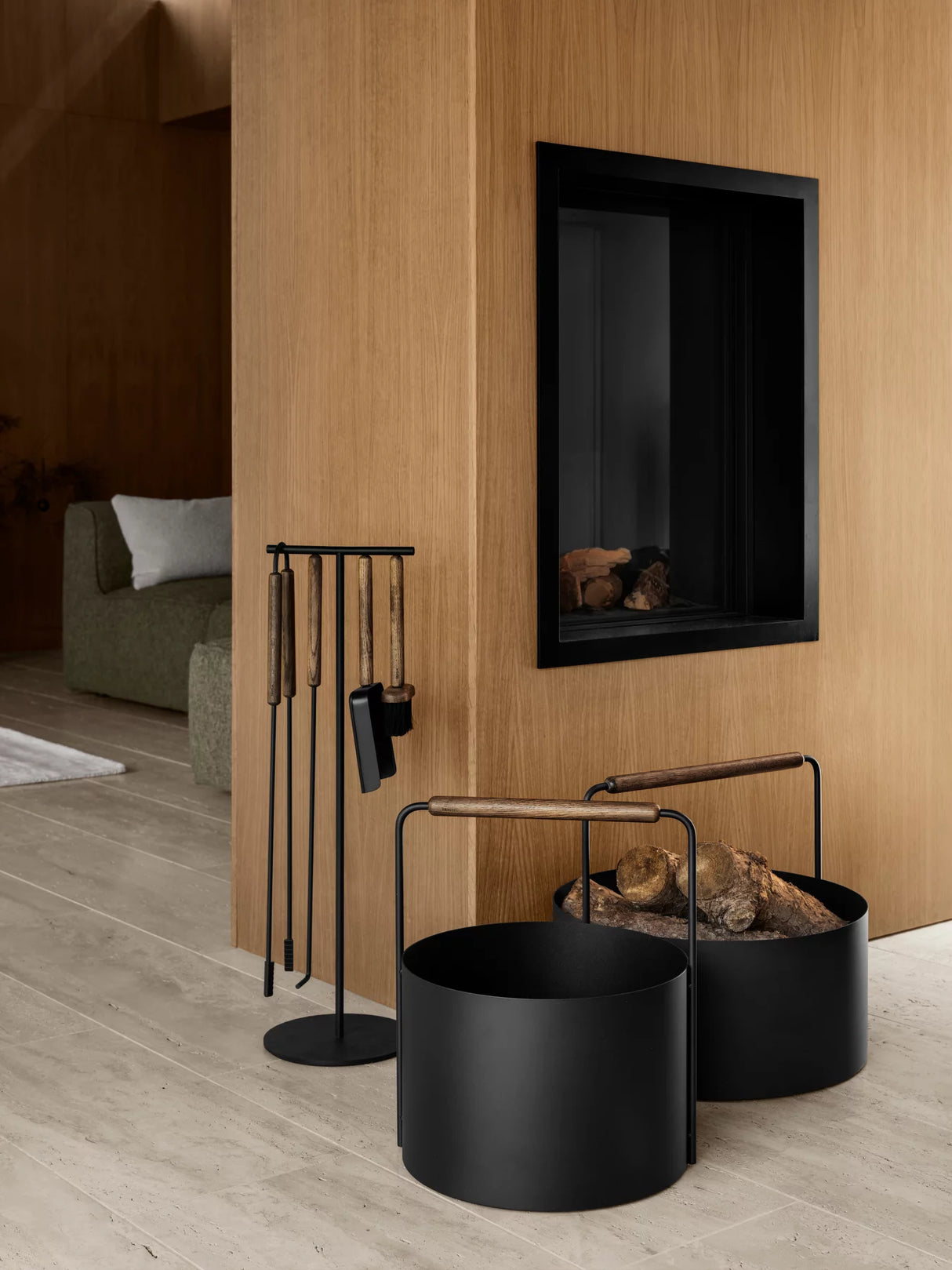 ASHI FIREWOOD BASKET - BROWN/OAK