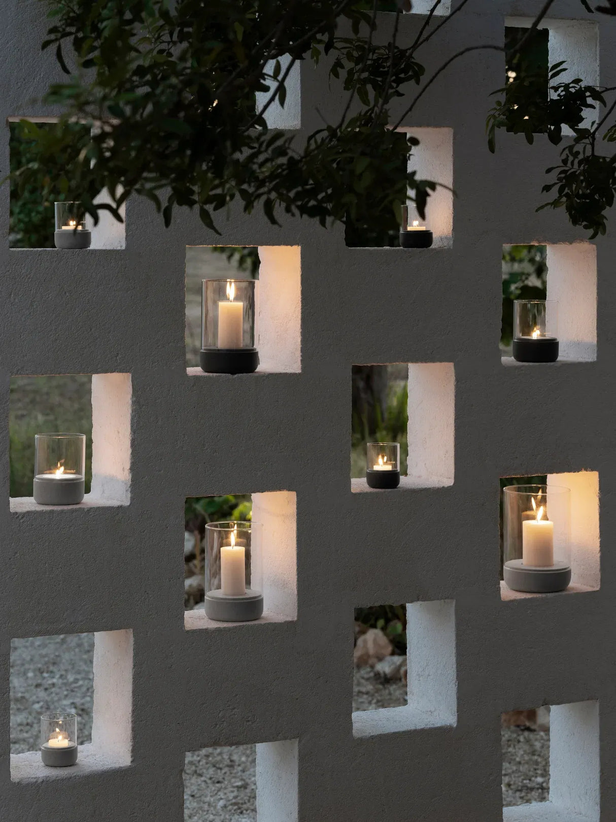 CALMA THEELICHTHOUDER LARGE - AGAVE GREEN