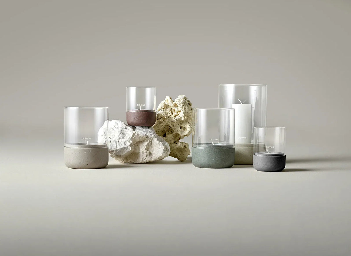 CALMA THEELICHTHOUDER MEDIUM - AGAVE GREEN