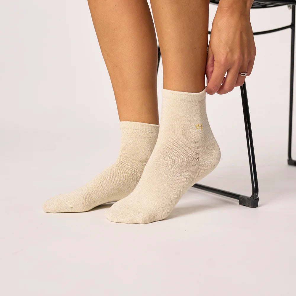 VROUWENSOKKEN - BEIGE GLITTER