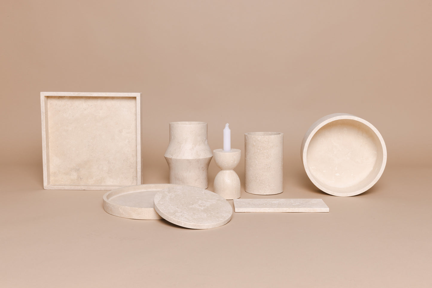 TRAVERTINE ONDERZETTERS 4 STUKS