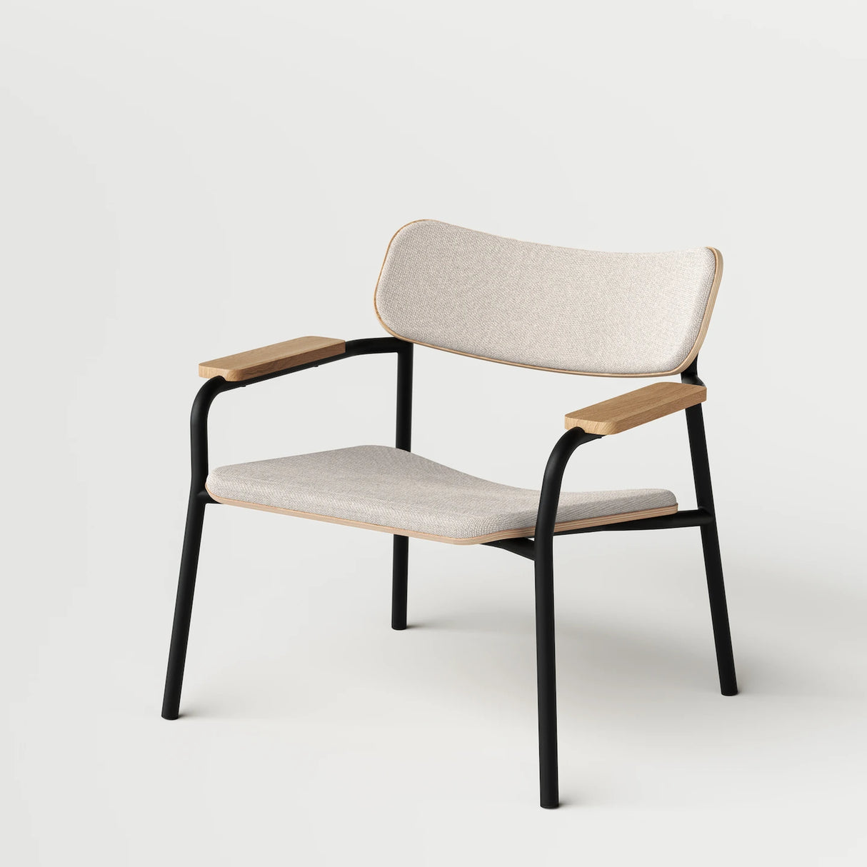 ETUDE LOUNGE CHAIR - BEIGE STOF MET ARMLEUNING