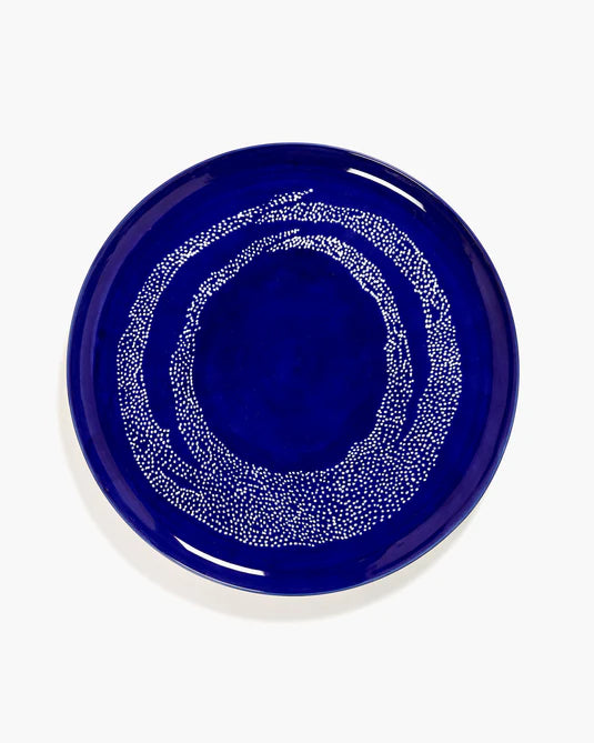 OTTOLENGHI SERVEERBORD - BLAUW/WITTE STIPPEN
