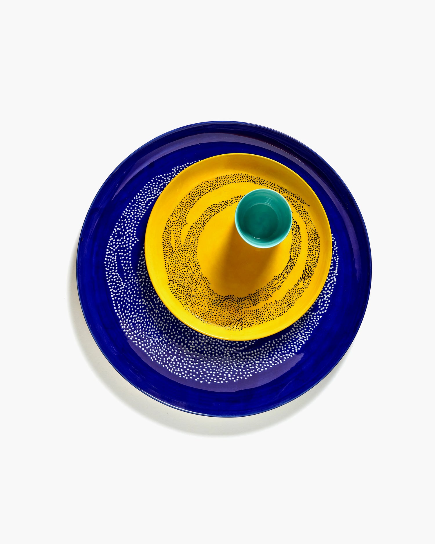OTTOLENGHI SERVEERBORD - BLAUW/WITTE STIPPEN