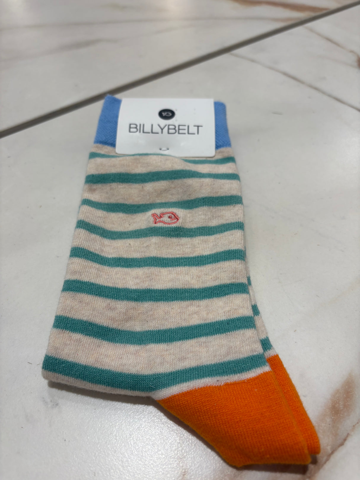 SOKKEN WIDE STRIPES - LICHTGREEN & BEIGE