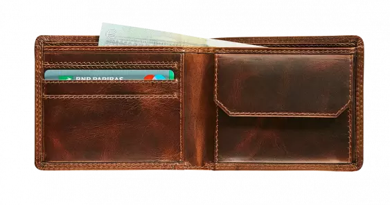 BRUIN LEDEREN PORTEFEUIILLE - COMPACT BILLFOLD