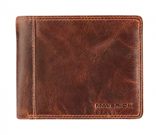 BRUIN LEDEREN BILLFOLD PORTEFEUIILLE MET UITNEEMBARE KAARTHOUDER