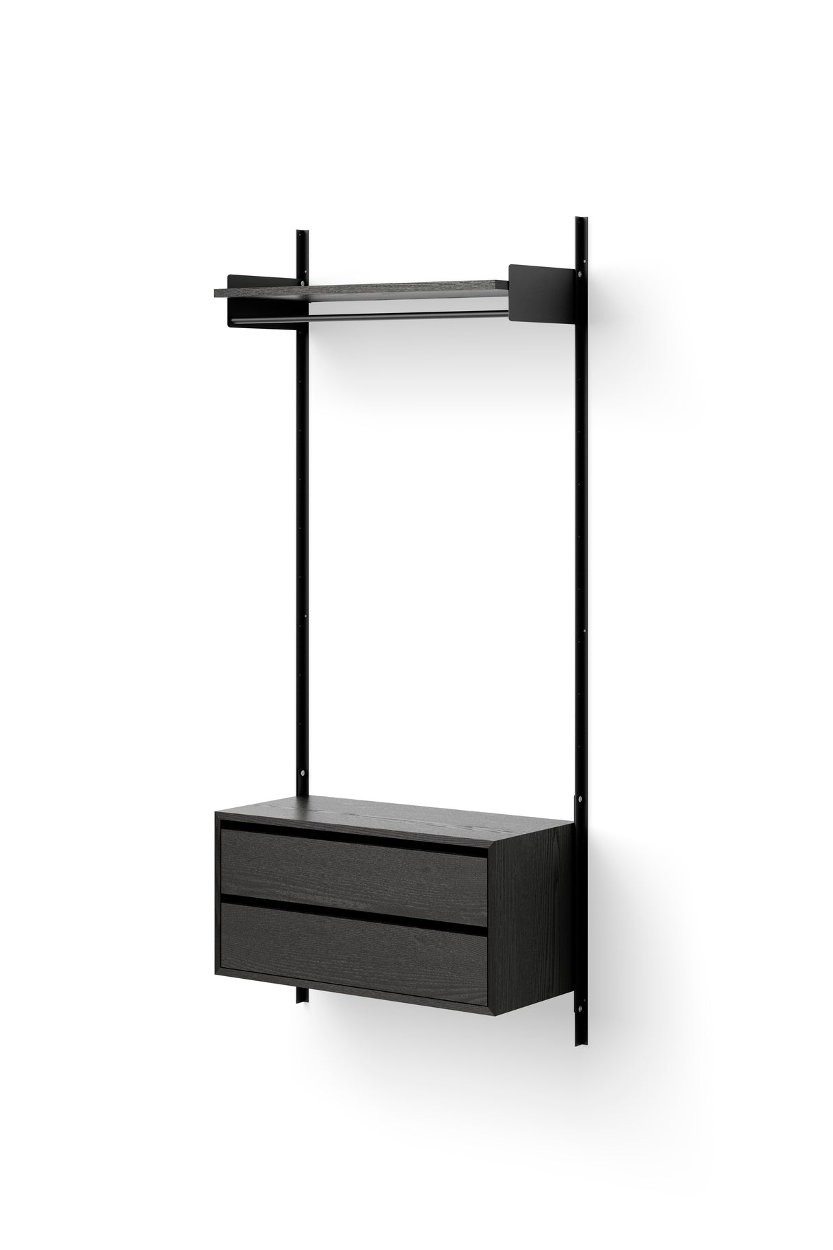 WARDROBE SHELF CABINET WITH DRAWERS (ZWART / ZWART)