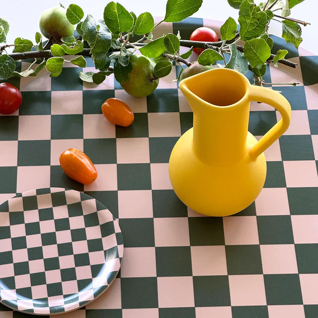 RONDE PLATEAU CHECKER - OLIVE