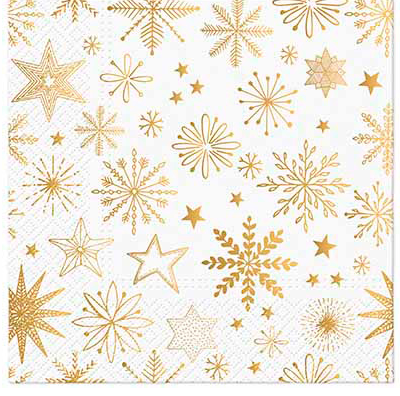 PAPIEREN SERVETTEN - SHINY SNOWFLAKES