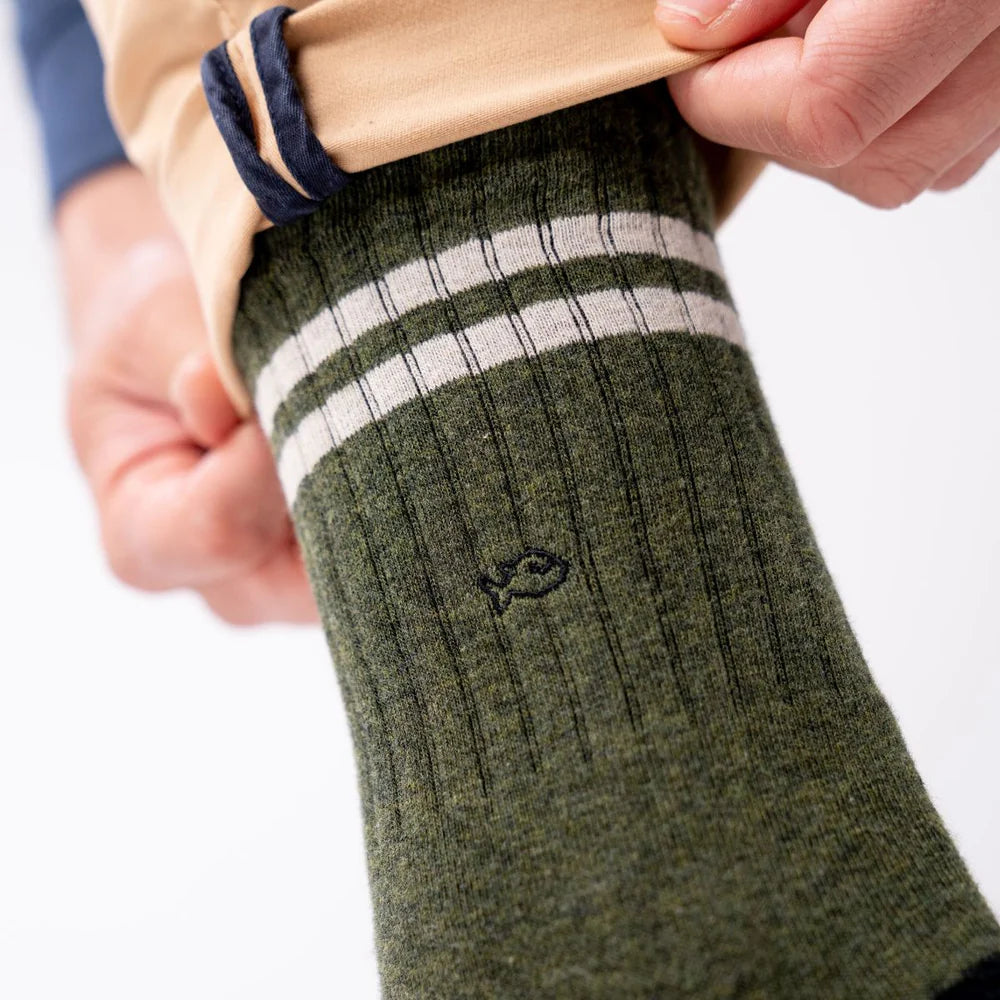 SOKKEN - RETRO - KHAKI & WHITE