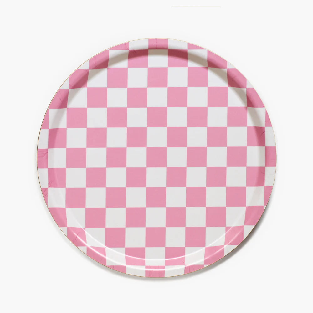 RONDE PLATEAU CHECKER - RASBERRY / CREAM
