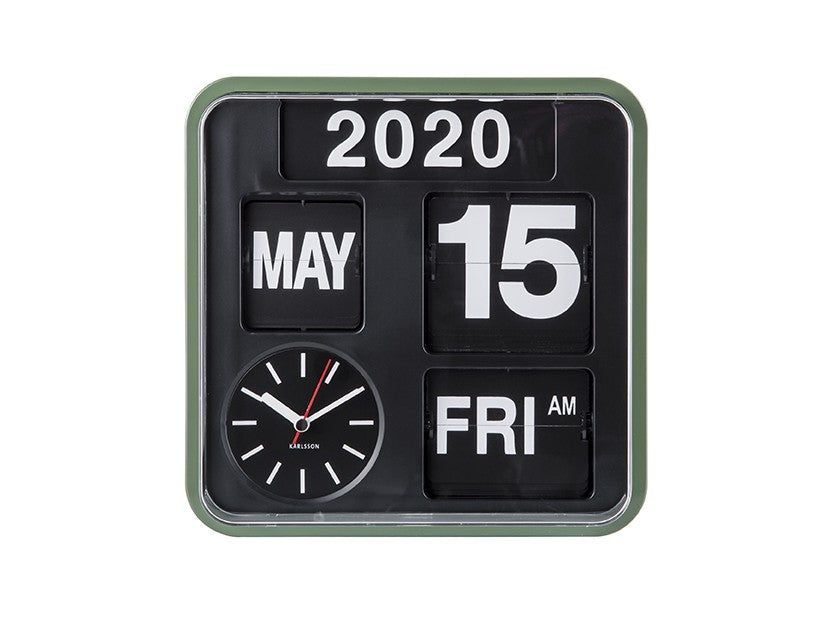 WALL CLOCK MINI FLIP - GREEN