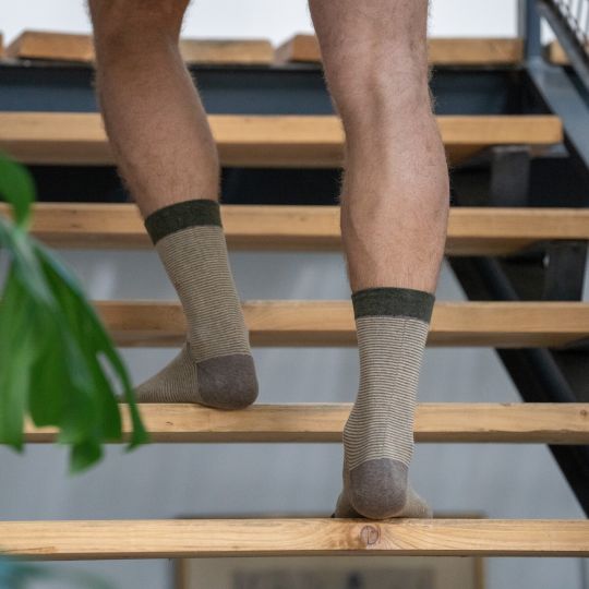 SOKKEN KATOEN - STREPEN BRUIN