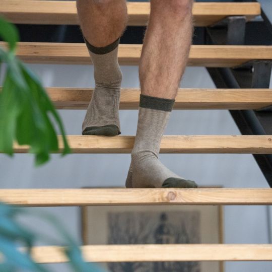 SOKKEN KATOEN - STREPEN BRUIN