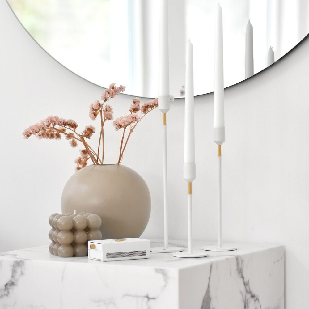 KAARSENHOUDER WIT - 27 CM