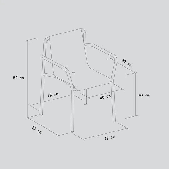 PANORAMA OUTDOOR STOEL MET ARMLEUNING