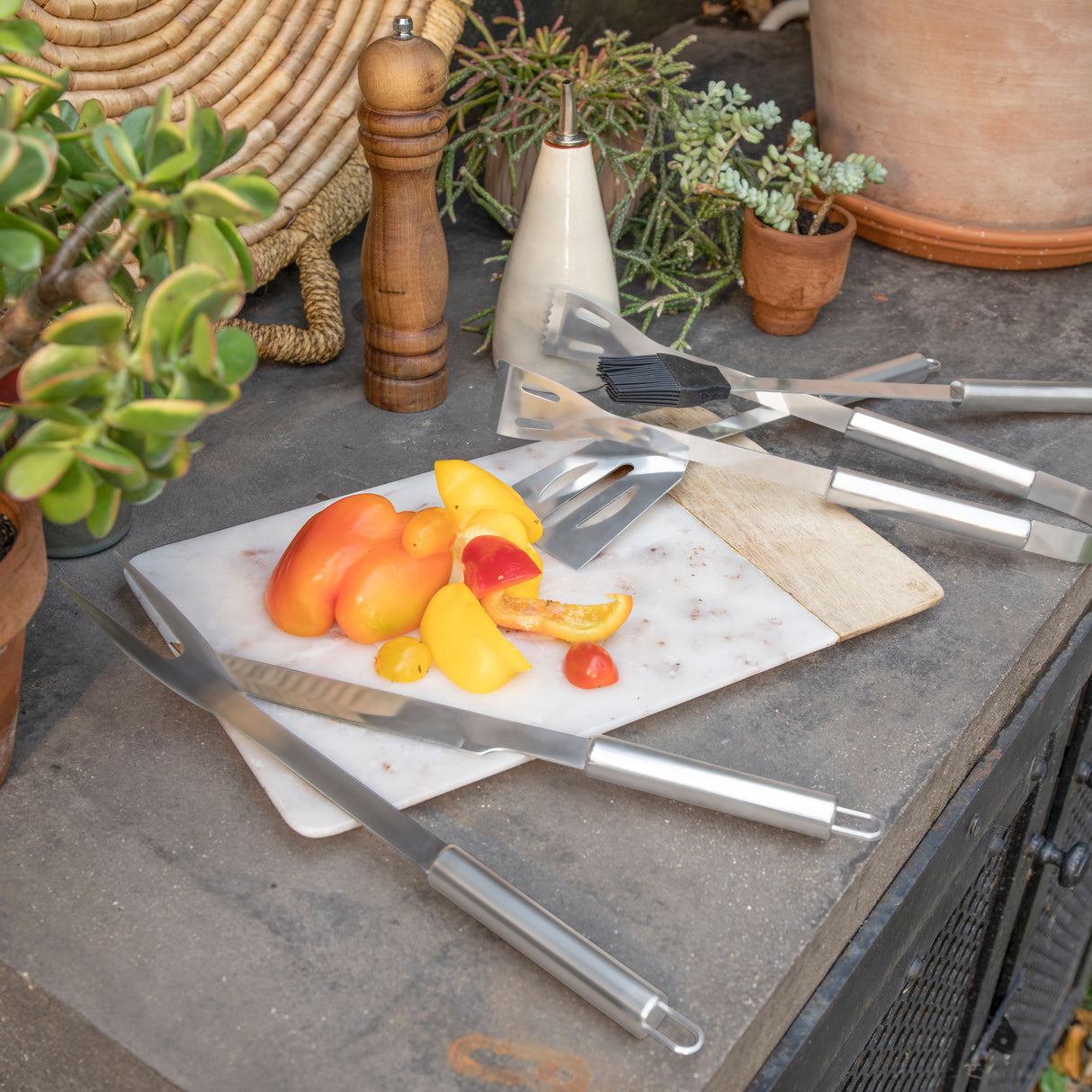 SET VAN 5 BARBECUE ACCESSOIRES