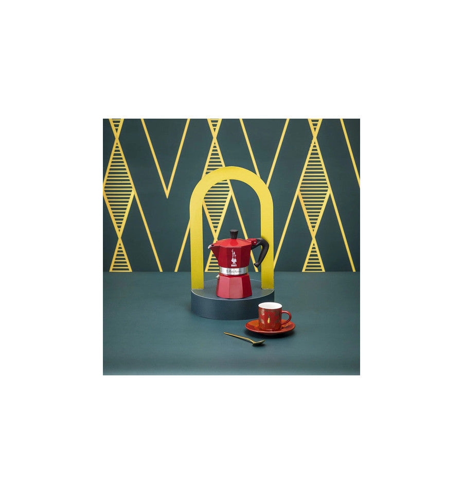 MOKA EXPRESS DECO GLAMOUR ROOD - 3 TASSEN