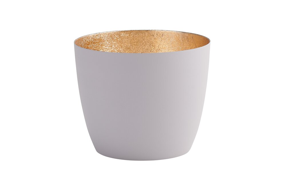 MADRAS THEELICHTHOUDER - GREY/GOLD