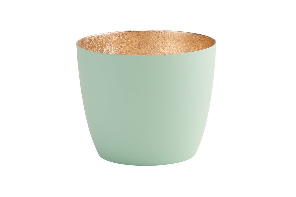 MADRAS THEELICHTHOUDER - AQUA/GOLD