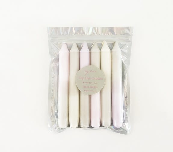 Dip Dye kaarsen set : Taupe Edition