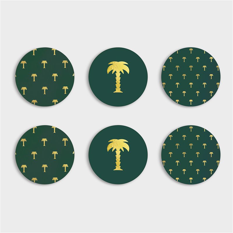 COASTERS PALM TREE - GREEN
