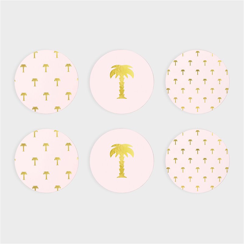 COASTERS PALM TREE - PINK