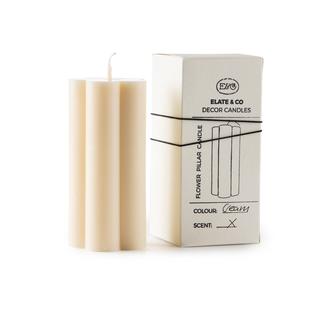 FLOWER PILLAR CANDLE cream
