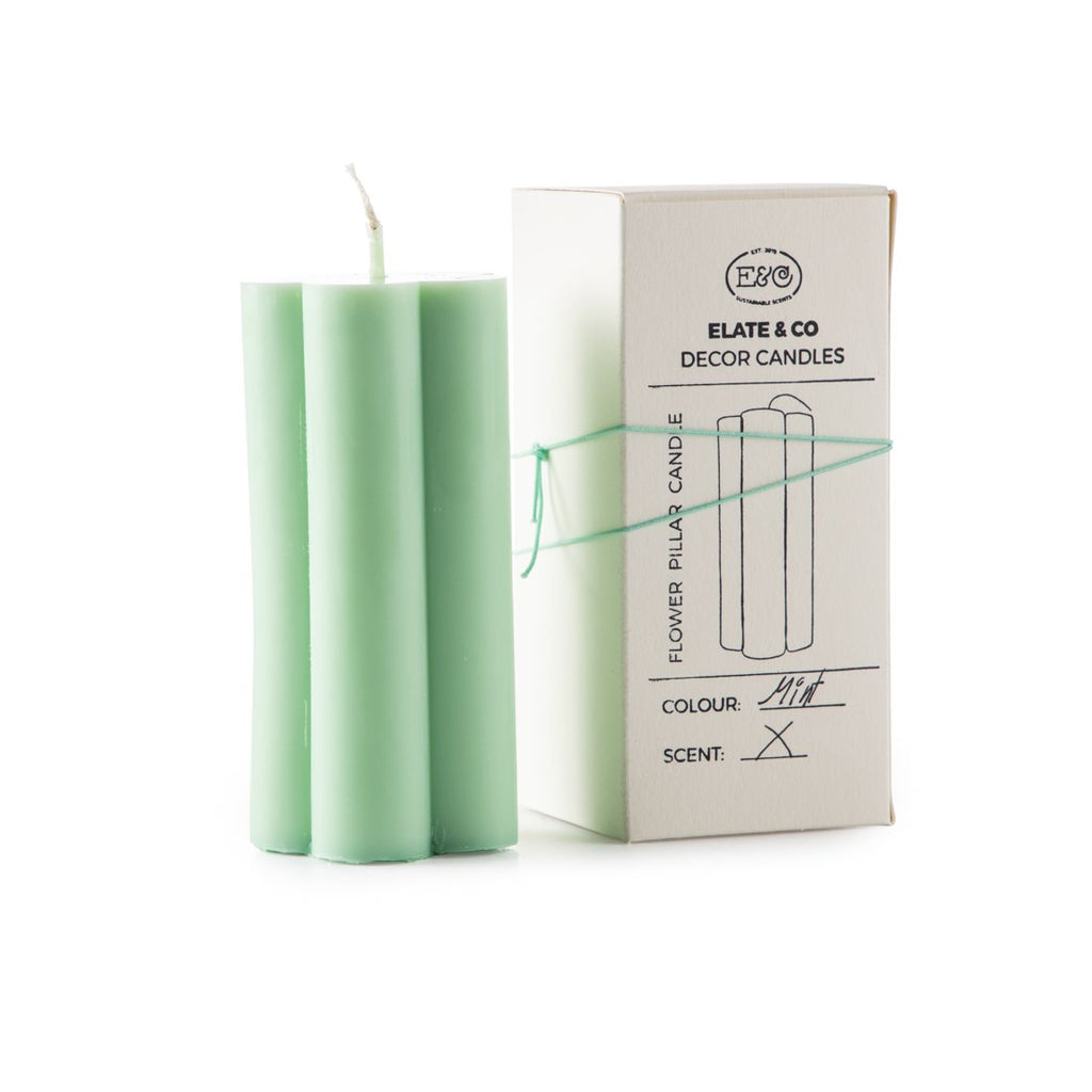 FLOWER PILLAR CANDLE Mint