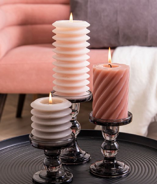 KANDELAAR GLASS ART - L/ZWART