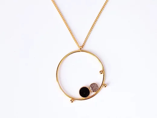 KETTING NIL RING ZWART