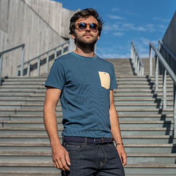 GEVLOCHTEN RIEM - BLEU MARINE