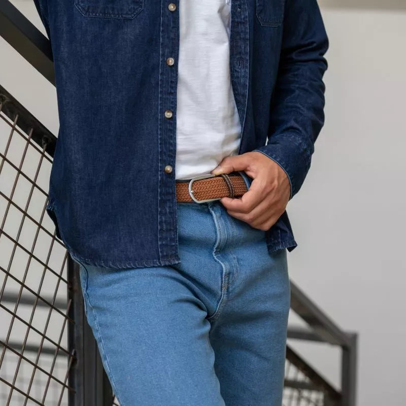 GEVLOCHTEN RIEM - CARAMEL