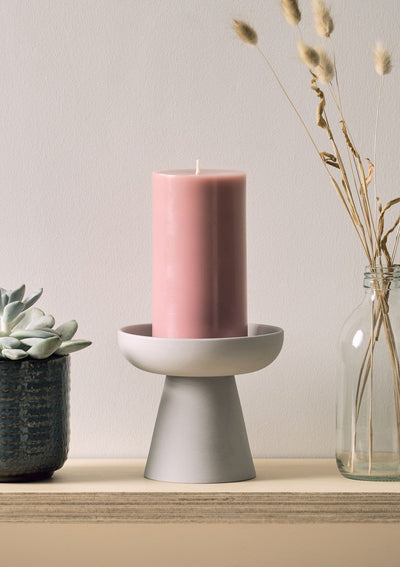 PORCINI GREY CANDLE HOLDER - SMALL