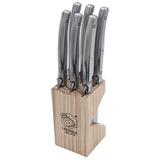 PREMIUM LINE STEAKMES ZILVER - SET VAN 6 MESSEN